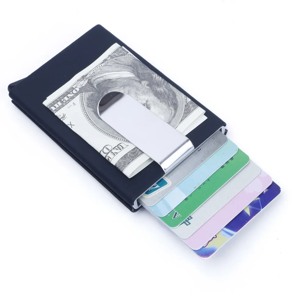 

Men's Business ID Credit Card Holder Cover Card Case RFID Blocking Super Thin Cardholder Clip Porte Carte Travel Metal Case