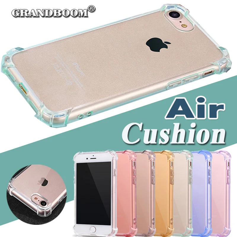 imágenes para Colchón de aire A Prueba de Golpes de Silicona de Cristal TPU Caso de Goma Suave de Protección Completa para el iphone 5 6 6 S 7 7 Plus 4.7 5.5 pulgadas 100 unids/lote imágenes para Colchón de aire A Prueba de Golpes de Silicona de Cristal TPU Caso de Goma Suave de Protección Completa para el iphone 5 6 6 S 7 7 Plus 4.7 5.5 pulgadas 100 unids/lote
