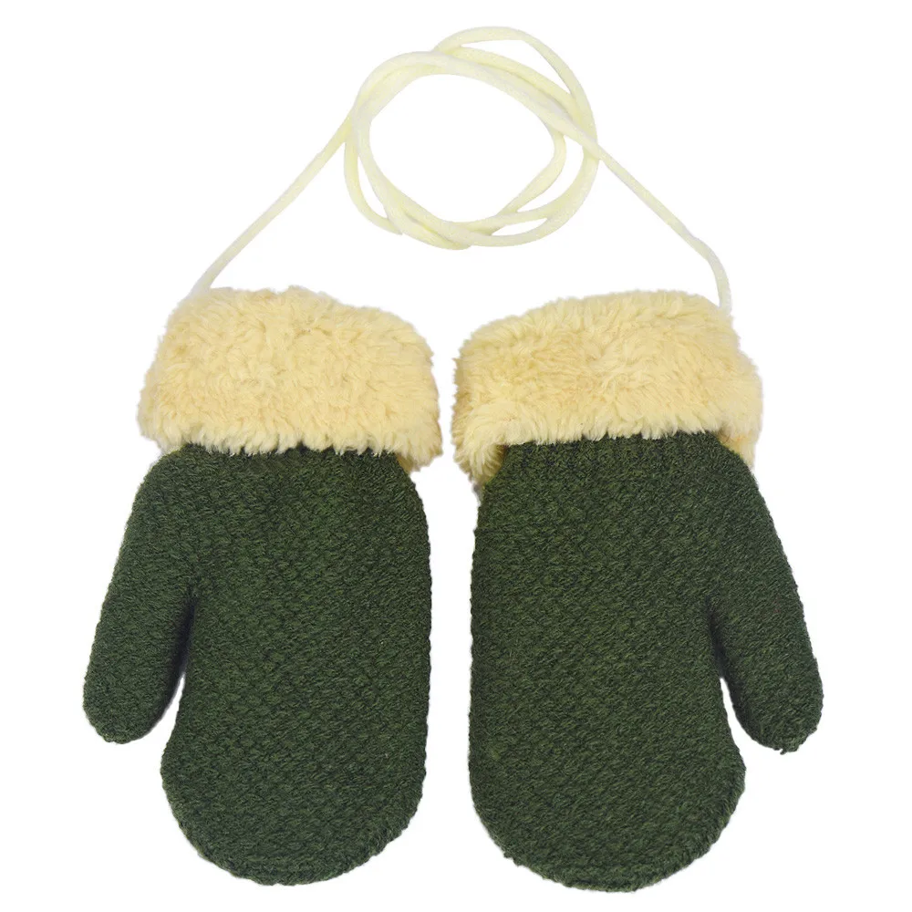 Симпатичные Hairball Твердые перчатки для новорожденных для маленьких мальчиков и девочек зимние теплые перчатки утолщаются эффектная верхняя одежда перчатки для Для детей handschoene