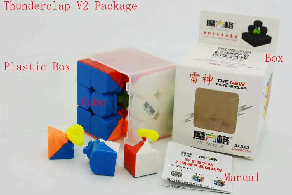 QiYi Thunderclap 3x3x3 черный 3 слоя Mofangge Qiyi 5,7 см 3 слоя Thunderclap V2 Stickerless QiYi Valk 3 черный магический куб