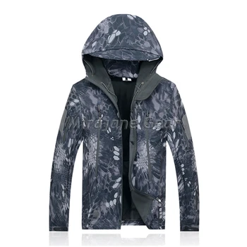 

Kryptek Black Camouflage TAD Gear Style Softshell Jacket Men Outdoor Jacket Wind Waterproof Free shipping