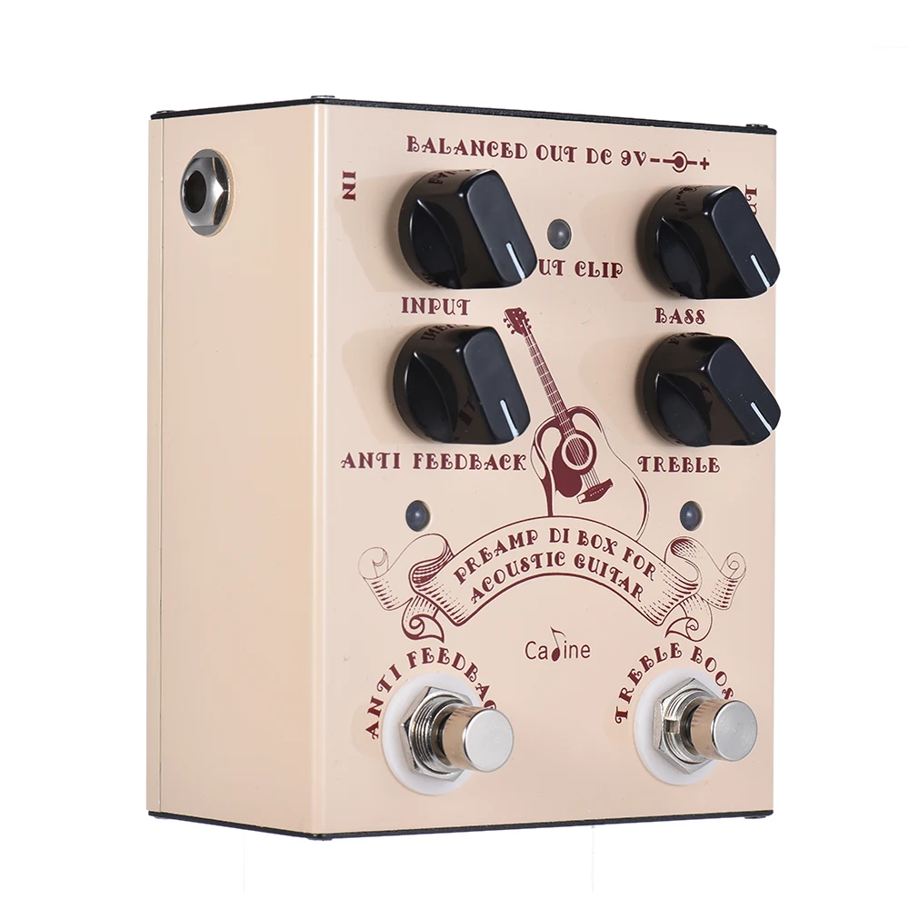 Caline Pre amp DI Box for Acoustic Guitar Supports Bass Treble Control