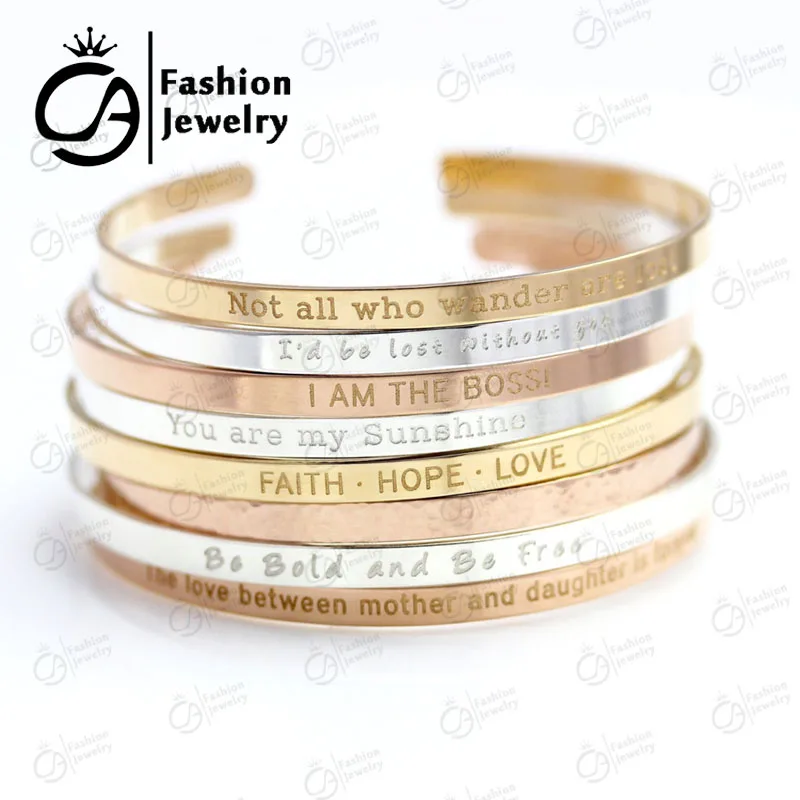 Prix pour Acier inoxydable Personnalisé Nom Gravé Positive Citation Inspirée Manchette Mantra Bracelets Bracelet pour les femmes (COULEUR: ARGENT) Prix pour Acier inoxydable Personnalisé Nom Gravé Positive Citation Inspirée Manchette Mantra Bracelets Bracelet pour les femmes (COULEUR: ARGENT)