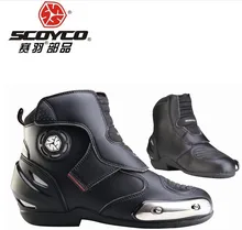 (1pair/Black) High Quality Genunie Leather Motorcycle Cycling Boots Motocross Shoes Footwear Brand Scoyco MBT003(Size EU39-46)