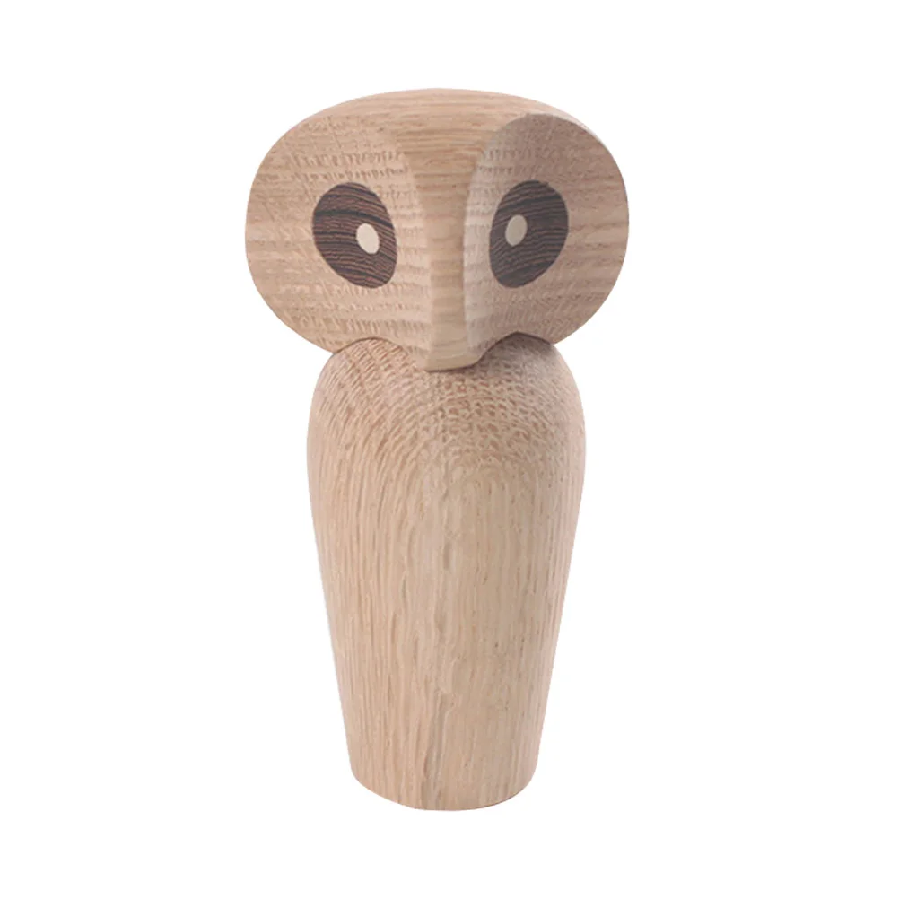 

1pc Wooden Owl Figurines Rustic White Oak Aniaml Creative Desktop Ornaments Art Craft Decoration For Home Office