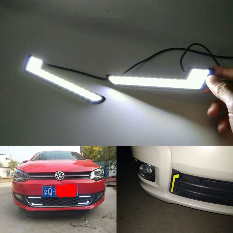 Новый светодиодный DRL L форма 12 В Белый COB Автомобильные светодиодные