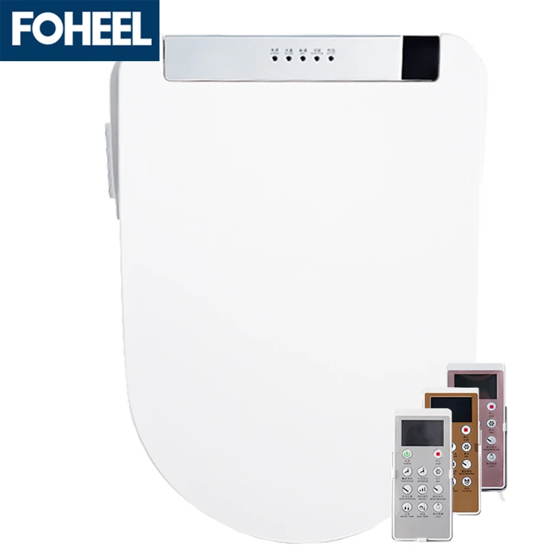 

FOHEEL LCD Intelligent Toilet Seat Washlet Elongated Electric LCD 3 Color Bidet Cover Smart Bidet Heating Sits Led Light Wc