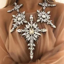 Лучшие женские модные разноцветные ожерелья-чокер с цветком для женщин, Кристальные подвески, блестящие ювелирные изделия