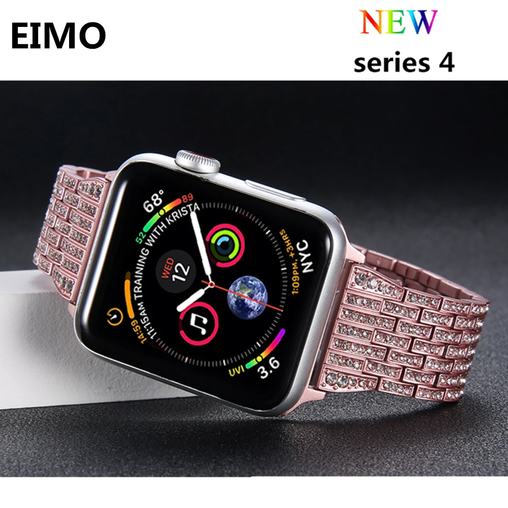 

Diamond strap For Apple Watch band 4 44mm 40mm Aple watch correa 42mm 38mm stainless steel bracelet iwatch 4 3 2 1 Watchband