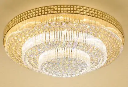 Современный минималистичный светодиодный круглый хрустальный потолочный светильник атмосферное освещение для гостиной, ресторана, спальни - Цвет корпуса: D180 X H35CM