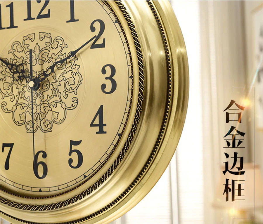 Горячие Uxury металлические настенные часы большой в европейском стиле бытовые настенные часы Премиум кварцевые часы украшение для дома подарок