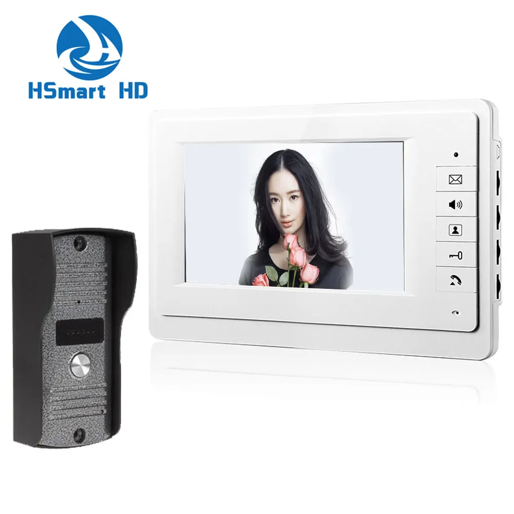 

7 inch TFT Door Monitor Video Intercom Home Door Phone System Waterproof Rain Cover Outdoor Infrared Mini HD IR Camera