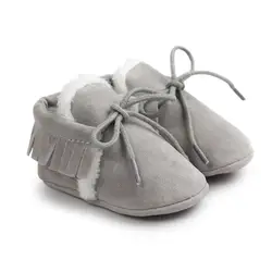 Осенняя одежда 2016 года/зима детские мальчики девочки обувь малыша бахрома теплая обувь chaussures bebes filles garcon zapatos bebes sapato серый