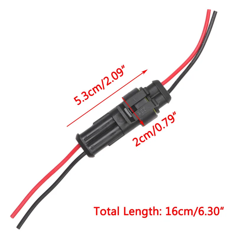 

5 X 2 Pin Way Car Auto Waterproof Electrical Connector Plug Socket Wire Kit New Drop Ship No22