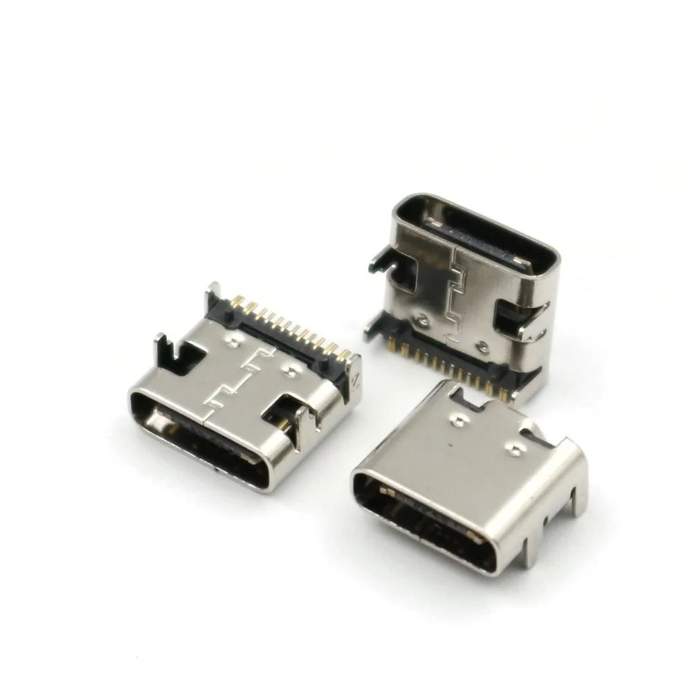 10 шт. USB 3 1 тип C 16 контактный женский разъем для зарядки печатной