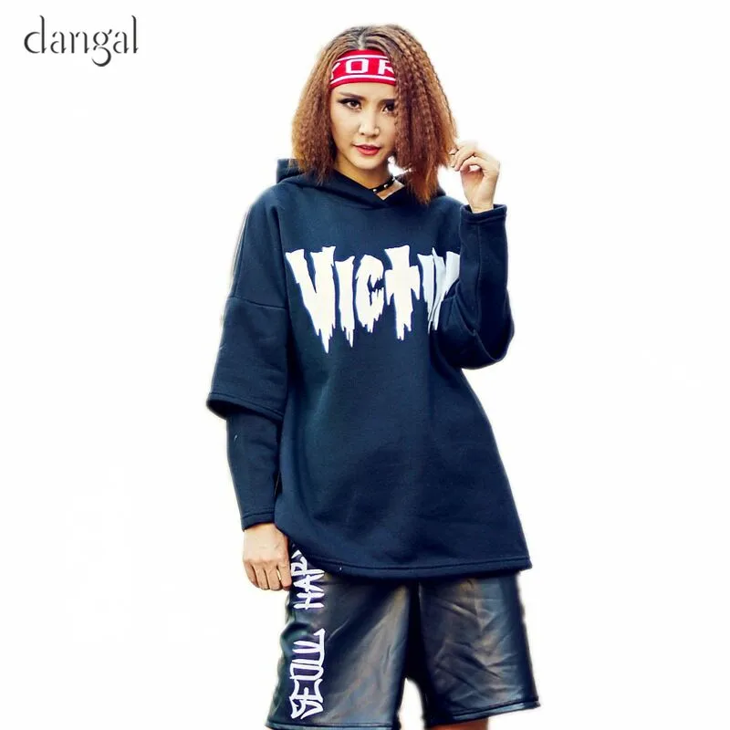 

Fashion Punk Girl Dark Blue Sweatshirt Hoodie Casual Loose Long Sleeve Tracksuit Letter Soft Hooodies Cool Sweatshirts Free Ship