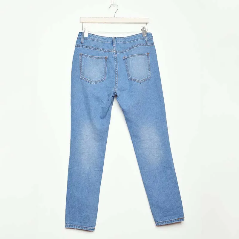 

Autumn Fashion Jeans Women Loose Low Waist Washed Vintage Big Hole Ripped Long Denim Pencil Pants