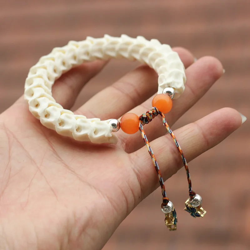 Buy 10 13mm Natural Snake Bone Bracelet Adjustable