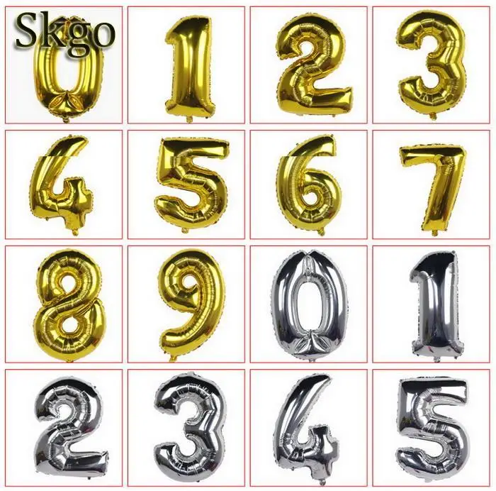 Цифра Цифровой шар случайный 16 дюймов пленка Новая алюминиевая Мода|Воздушные