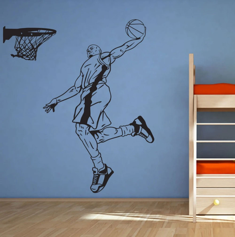 Basketball Slam Dunk Wall Sticker Transfer Art Mural Decal Poster Decor RU0
