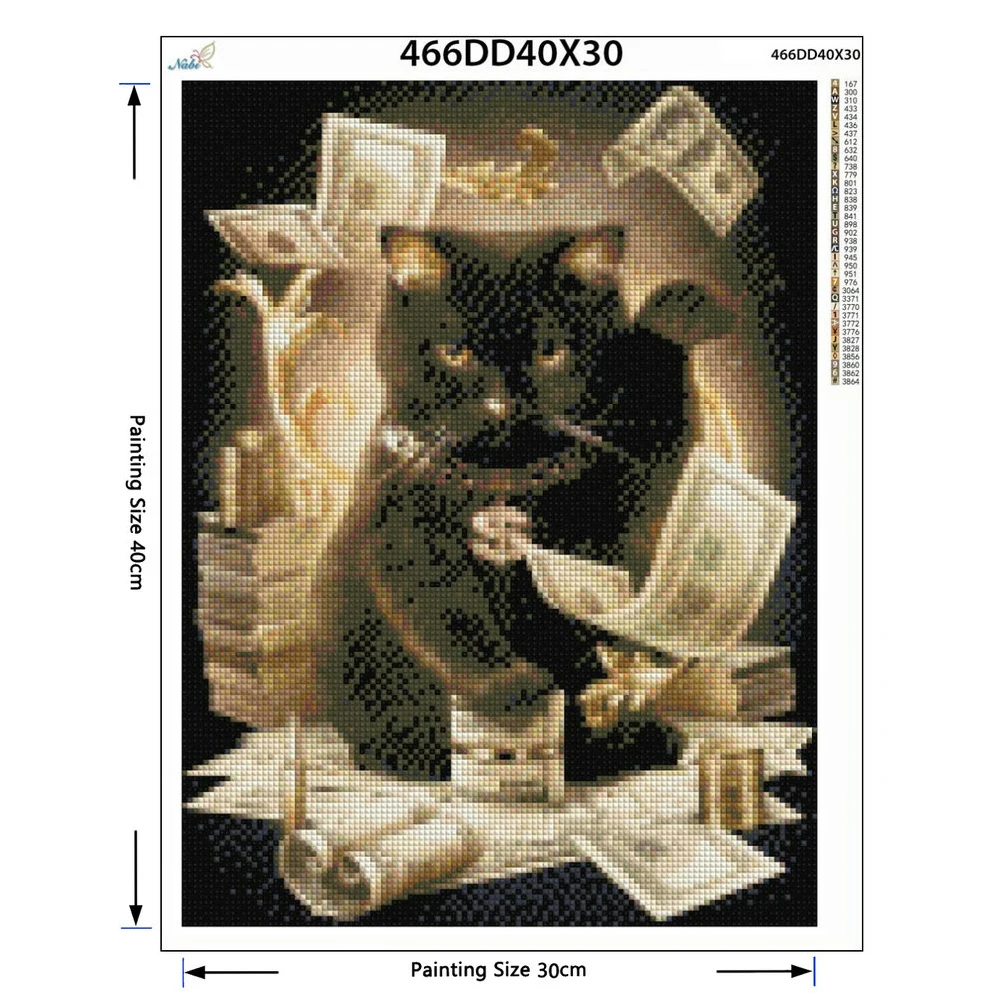 Алмазная вышивка &quotКот&quot с денежным узором &quotсделай сам&quot 5D алмазная живопись