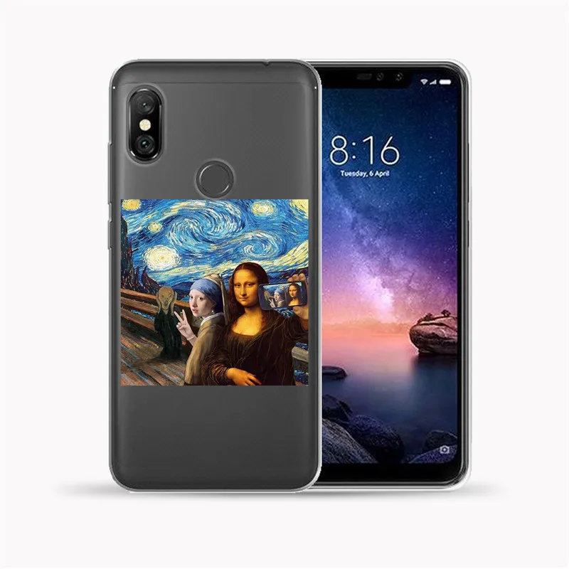 Для Xiaomi mi A1 A2 8 Lite 9 Pocophone F1 5X 6X крышка Мона Лиза moskado мягкий TPU чехол для Red mi 7 5 5A 6 Note 4 4X5 6 7 Pro - Цвет: 7