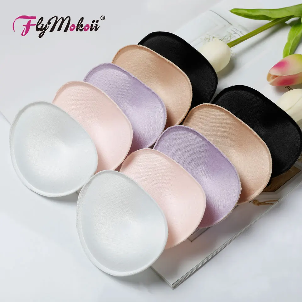 

Flymokoii 10 Pairs/Lot Women Bra Padded Chest Cups Insert Breast Enhancer Push Up Bikini Invisible Thin Bra Pads for Swimsuit