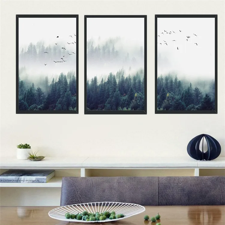 Unframed Waterproof ink Canvas Spray Paintings by Numbers Wall Art Vertical Rectangle Landscape Poster Paintings (4)