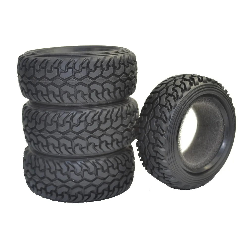 

4PCS High Performance RC Rally Car Black Grain Rubber Tyre Tires for 1:10 4WD RC On Road Car Traxxas Tamiya HPI Kyosho HSP
