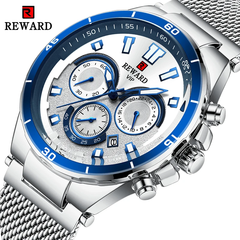 

REWARD Men's Business Watches Chronograph Quartz Military Watch Top Luxury Brand Male Clock Stainless Steel Relogio Masculino