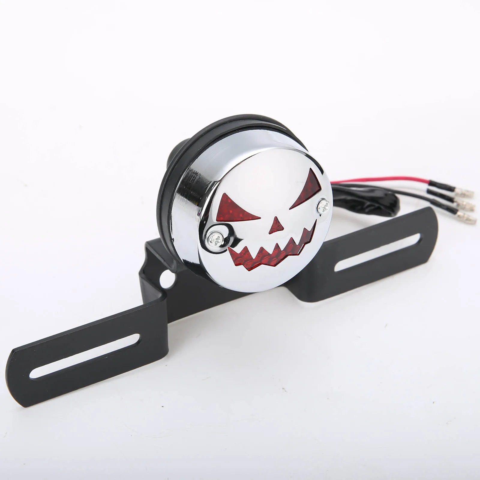 Mayitr DC 12V Ghost Face Red LED Rear Tail Brake Light License Plate font b Lamp