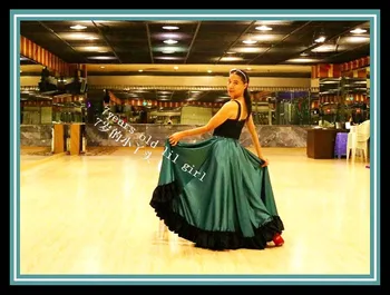 

Flamenco skirt tribal belly dance Satin silk 22yards skirt with border FH1