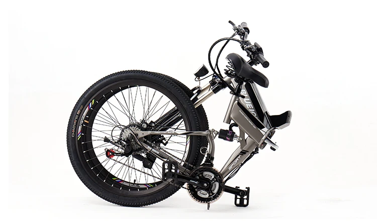 Top 48V 26 inch mountain electric bicycle 24 speed folding bike lithium battery disc brake suspension Power Assisted Cycle MTB EBIKE 16