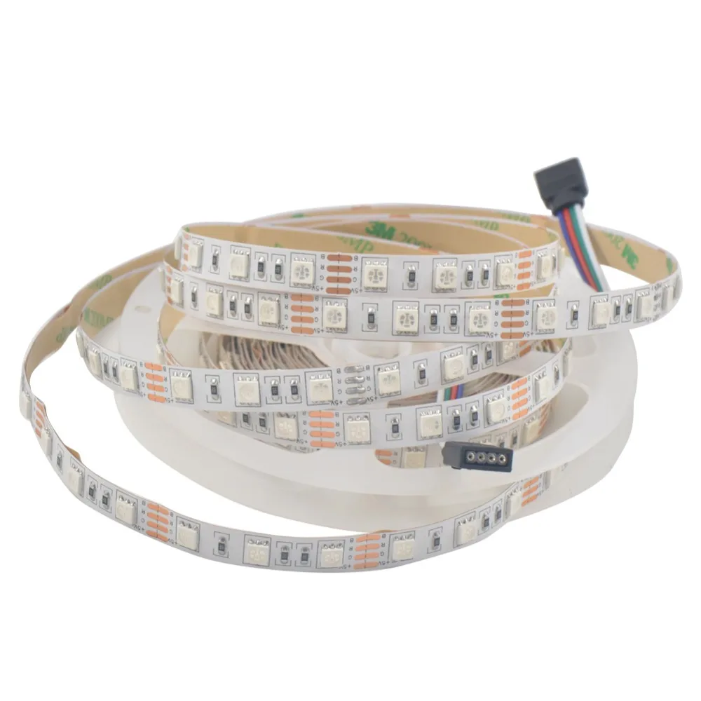 SMD 5050 RGBW Светодиодные ленты DC12V 24 В Гибкая светодиодная RGB + белый/RGB + теплый белый 60 LED /M 5 м/лот Водонепроницаемый IP30/ip65/IP67