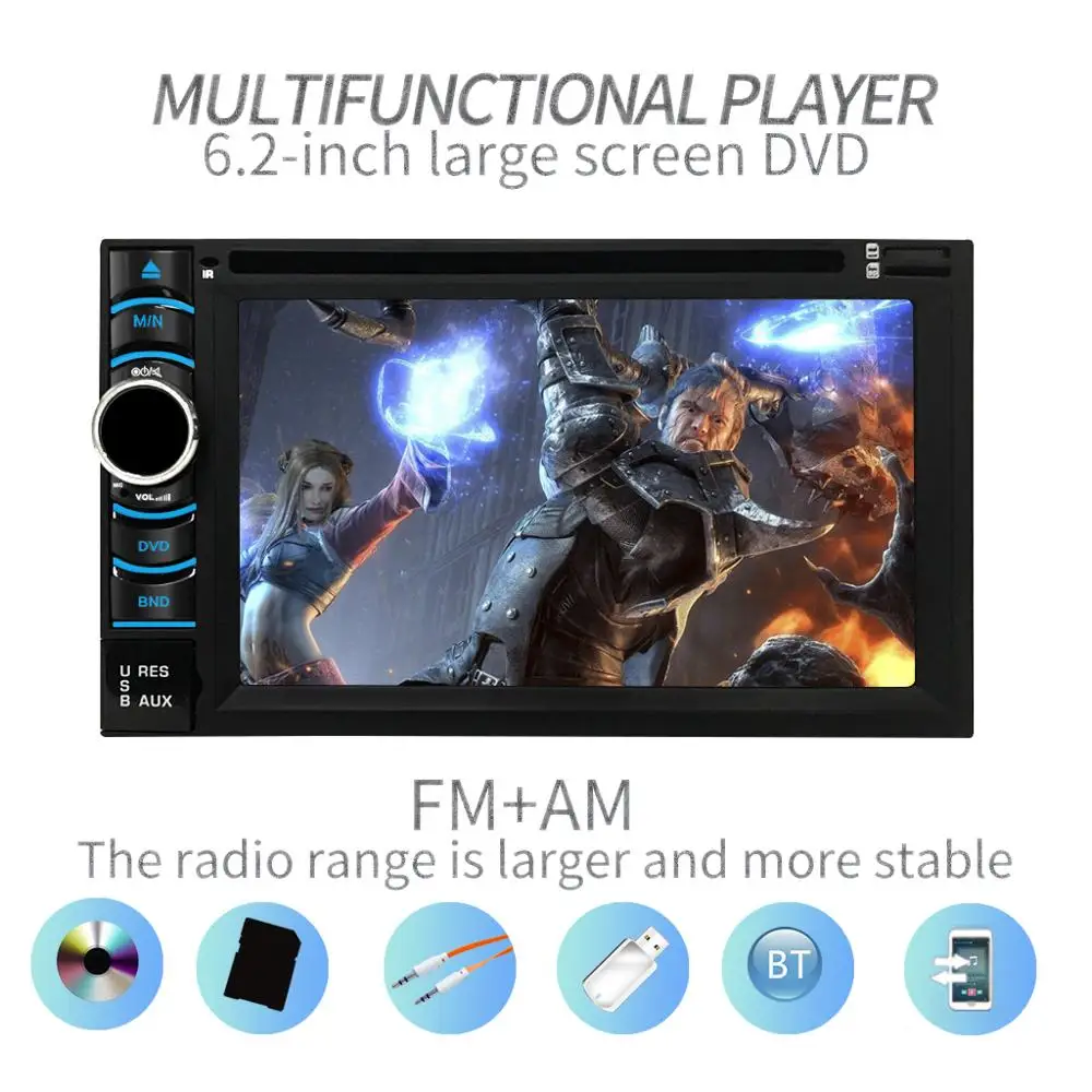 

LTBFM Autoradio 2 Din Car DVD Player 7" inch Touch Screen Bluetooth Car Radio 2DIN Car Audio AUX FM Support RearView Camera