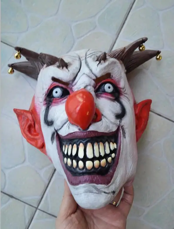 Jingle Jangle клоун ужасная маска страшный костюм клоуна Латекс Маска анфас маски для празднования Хэллоуина для взрослых реквизит