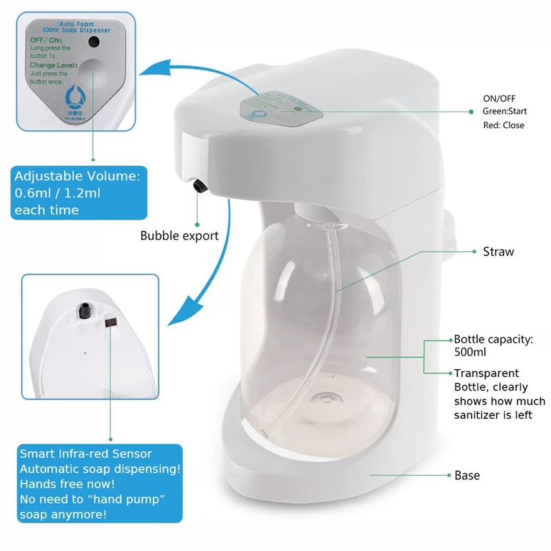 Горячая 500 мл Автоматический Дозатор Мыла Бесконтактный дезинфицирующее средство Диспенсер Встроенный инфракрасный Smart сенсор для кухня ванная комната мыло Disp