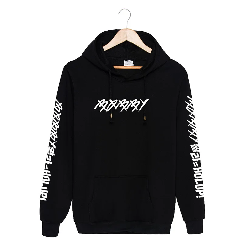 Новинка KPOP Корейская мода IKON BOBBY SOLO альбом holup хлопковые Толстовки со шляпой одежда пуловеры толстовка