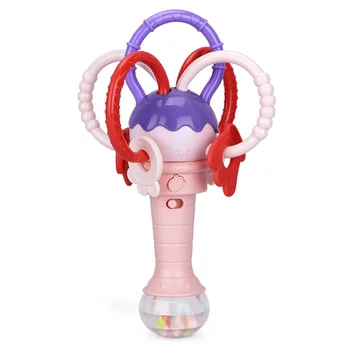 

Baby Cartoon Hand Bells Rattles Music Sound Light Shaking Toys Rattles Teething safe Development Infant Early Educational Toys