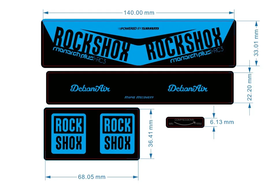 RockShox Monarch плюс RC3 Mountian велосипедов Задний амортизатор наклейки pegatinas рок-shox MTB рама таблички