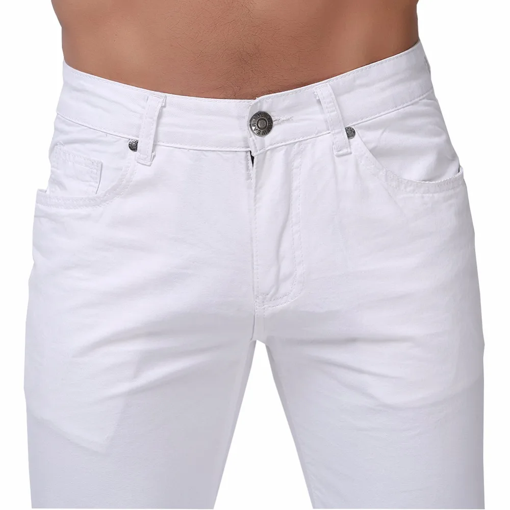 Мужские джинсы новинка 2015 брендовые модные однотонные облегающие брюки ярких