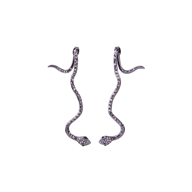KISS ME ювелирные изделия оптом цинковый сплав змея со стразами ювелирный набор Женские Висячие серьги Длинная подвеска ожерелье - Окраска металла: ed01546c-3