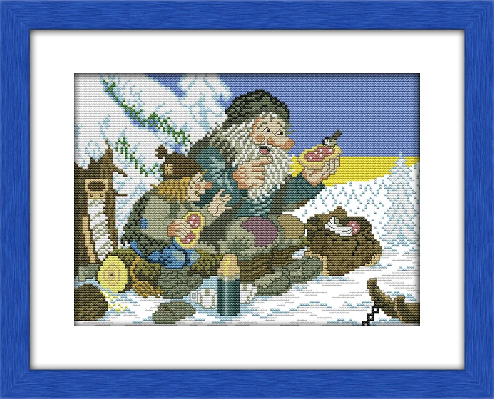 

Feed The snow bird Printed Canvas DMC Counted Cross Stitch Kits printed Cross-stitch set Embroidery Needlework