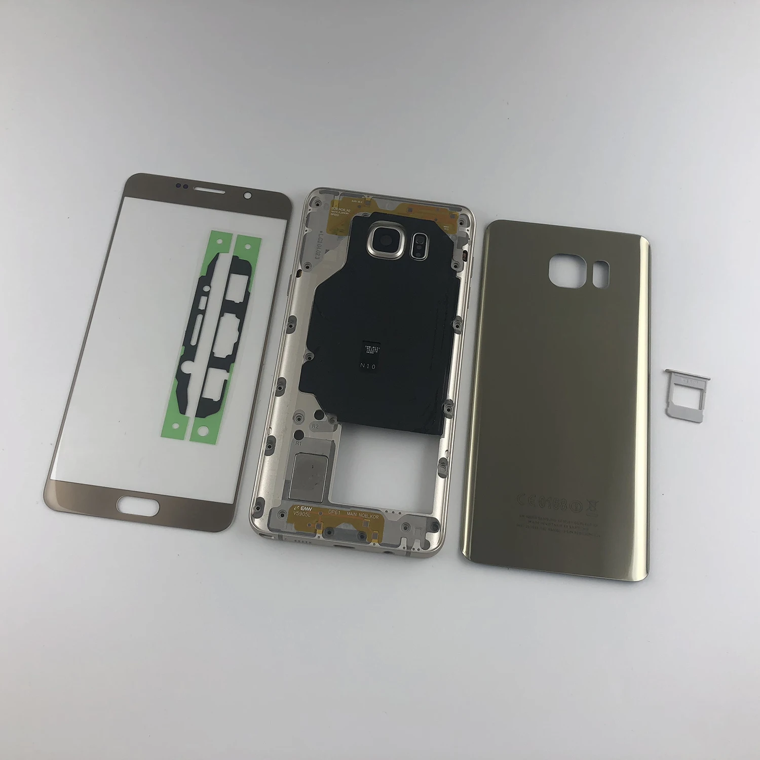 

For Samsung Galaxy Note 5 N920 N920F Front Glass Touch Panel+Housing Metal Middle Frame+Battery Back Cover+Tray Holder+Sim Tray