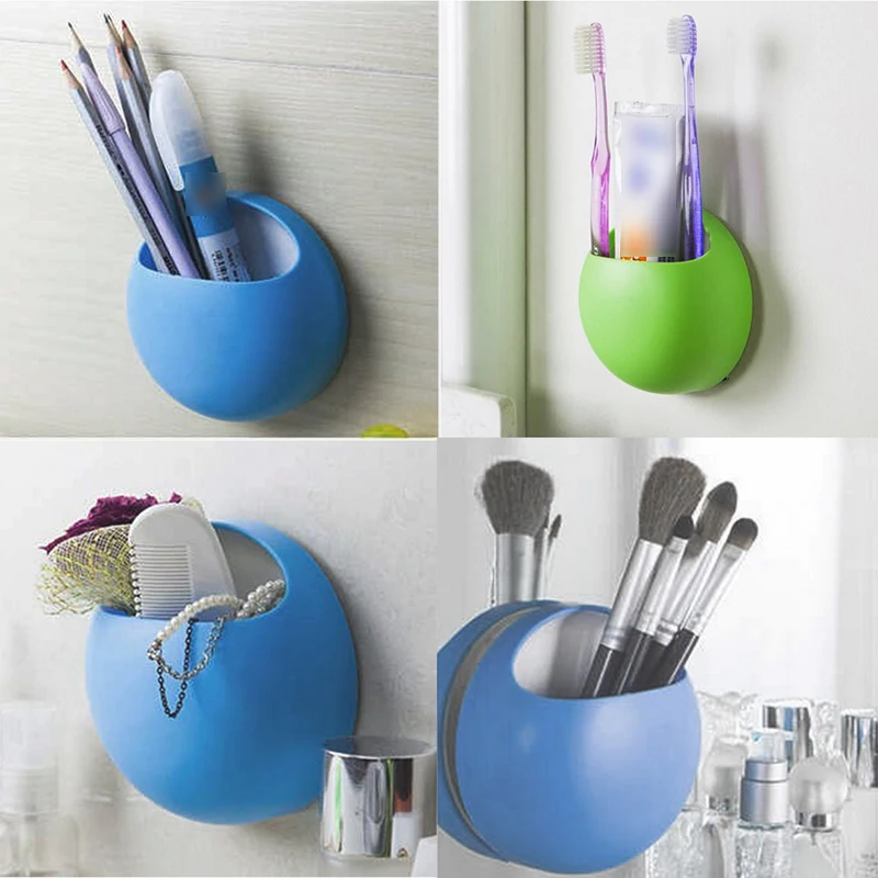 Bathroom Accessories Toothbrush Holder Wall Suction Cups Shower Holder Cute Sucker Toothbrush Holder Suction Hooks Bathroom Set