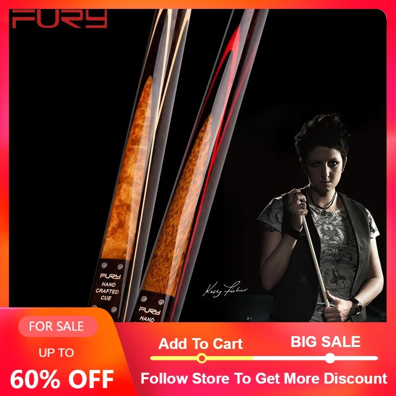 

2019 High-end FURY BT Handmade Snooker Cue Stick with Case with Extension Ash Stick Billiard Cue Snooker Kit 9.8mm 11.5mm Tip