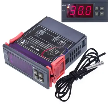 

MH1210W 90-250V 10A 220V Digital Temperature Thermostat Regulator Controller -50~110 Celsius Heating Cooling Control NTC Sensor