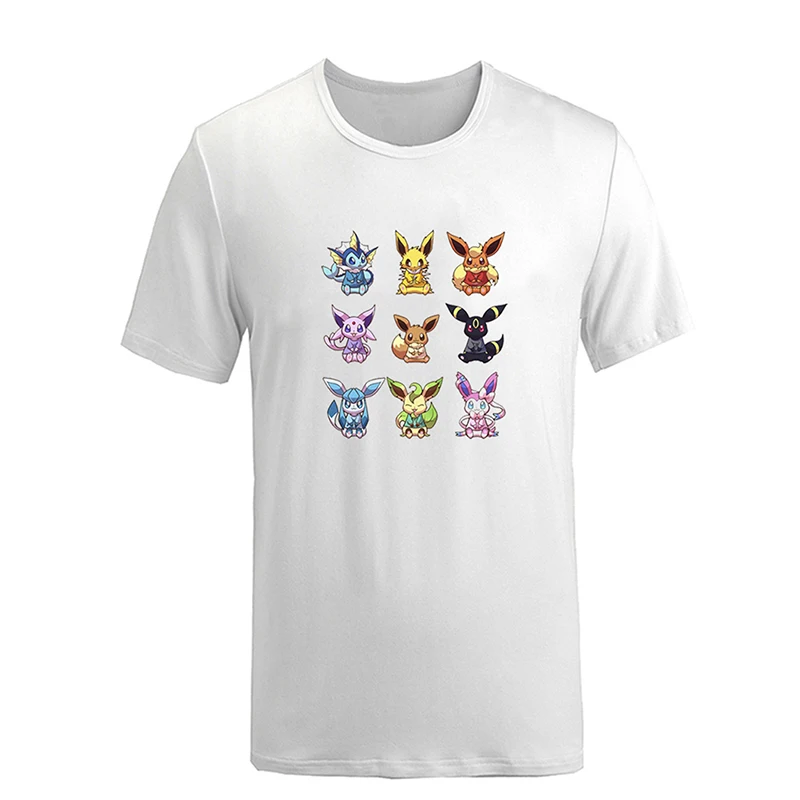 Милая Кепка с логотипом Glaceon Flareon Espeon Pokemon Ash Мужская футболка принтом коротким