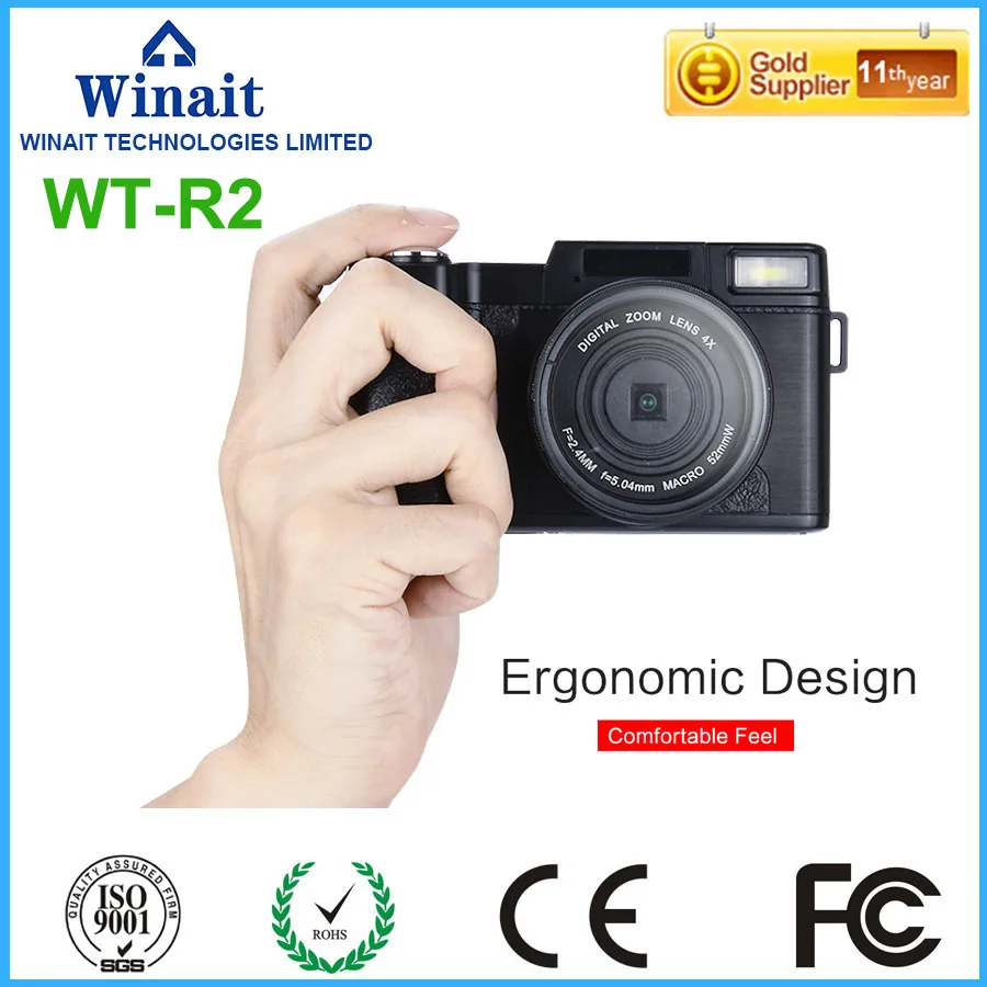 

Rechargeable lithium battery full hd 1080p 15 fps compact digital video camera WT-R2 with  max 24mp digital camera