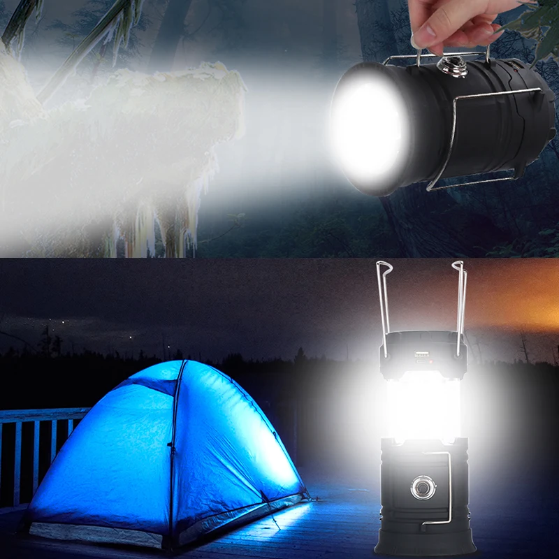 

Portable Solar Led Lanterna Outdoor Camping Light Led Flashlight Tent Light 18650 Telescopic Rechargeable Torch Solar Lamp